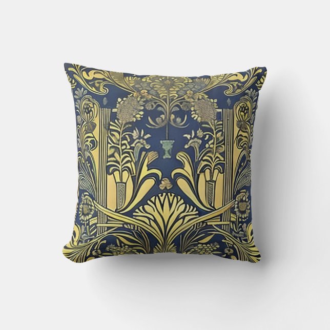 Art Nouveau Throw Pillow (Front)