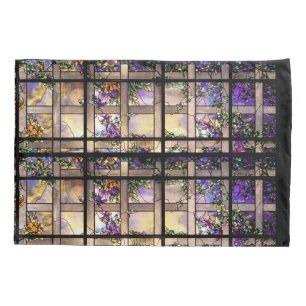 Art Nouveau Tiffany Stain Glass Floral Pillowcase