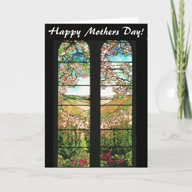 Art Nouveau Tiffany Stained Glass Nature Card (Front)