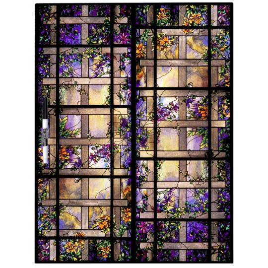 Art Nouveau Tiffany Stained Glass Nature Dry Erase Board