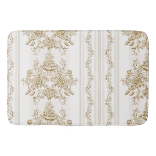 Art nouveauToilefloralpatternbeigechicelegan Bath Mat