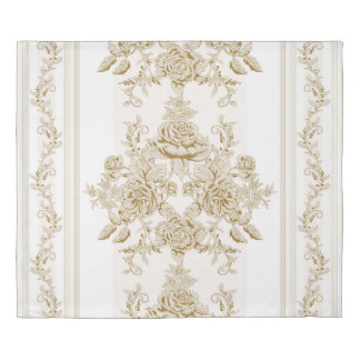 Art nouveau,Toile,floral,pattern,beige,chic,elegan Duvet Cover