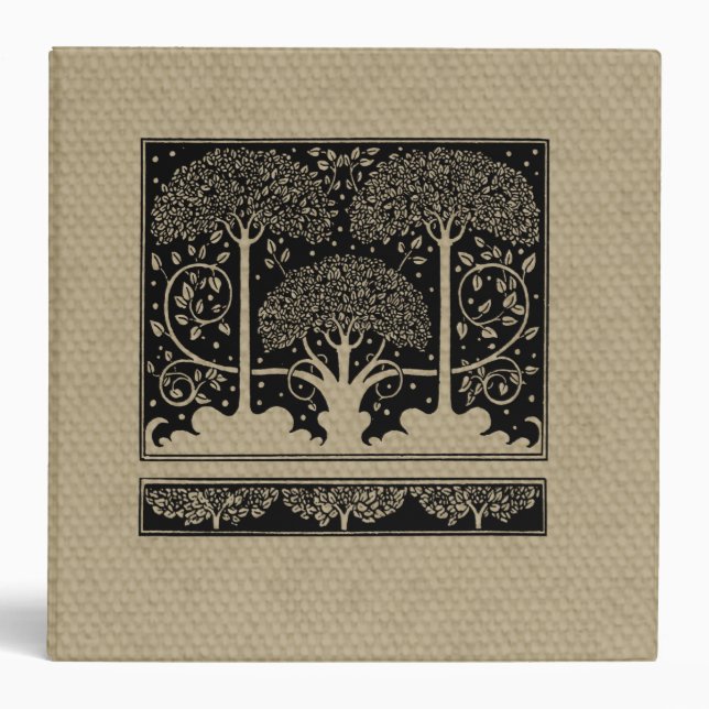 Art Nouveau Tree Beardsley Pattern 3 Ring Binder (Front)