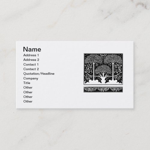 Art Nouveau Tree Beardsley Pattern Business Card