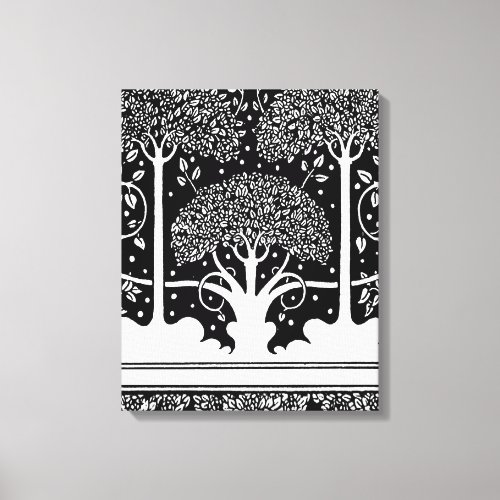 Art Nouveau Tree Beardsley Pattern Canvas Print