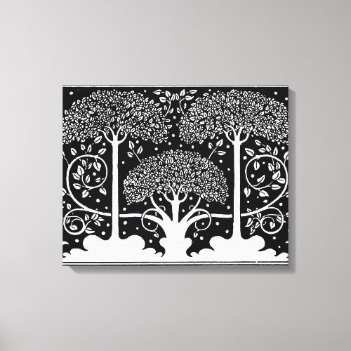 Art Nouveau Tree Beardsley Pattern Canvas Print