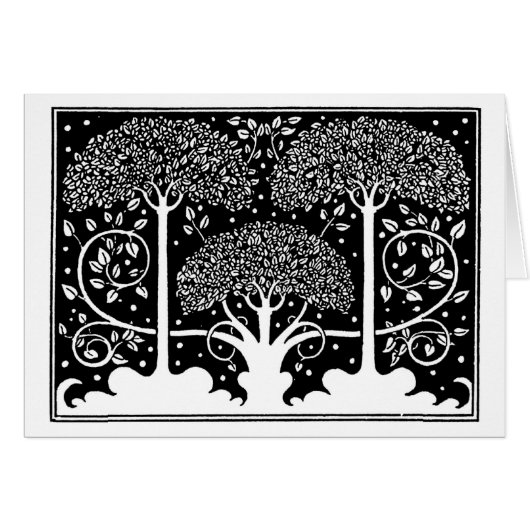Art Nouveau Tree Beardsley Pattern Cards (Front Horizontal)