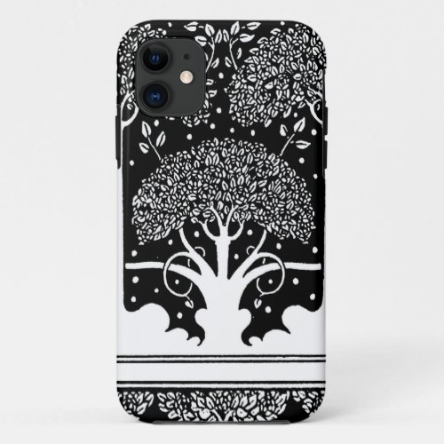 Art Nouveau Tree Beardsley Pattern iPhone 11 Case