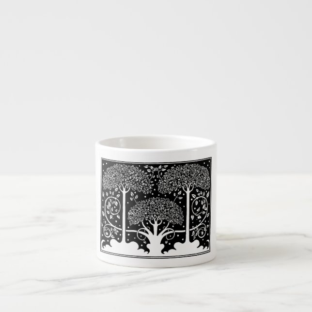 Art Nouveau Tree Beardsley Pattern Espresso Cup (Front)