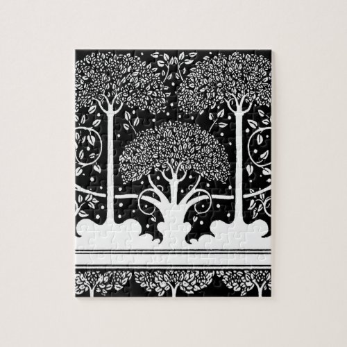 Art Nouveau Tree Beardsley Pattern Jigsaw Puzzle