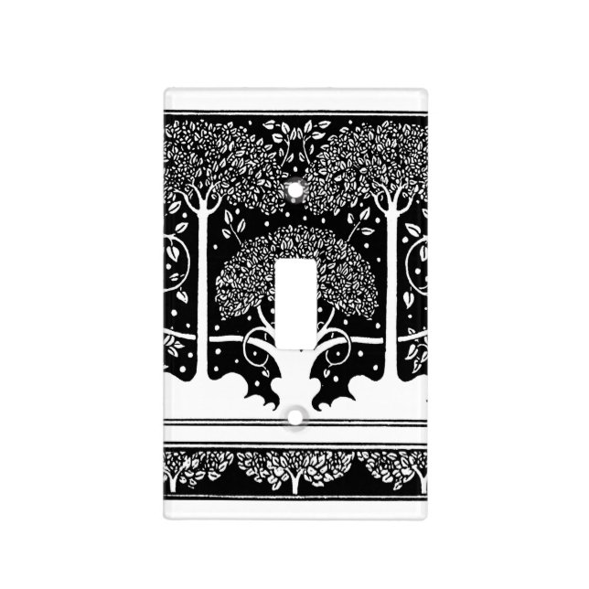 Art Nouveau Tree Beardsley Pattern Light Switch Cover (Front)