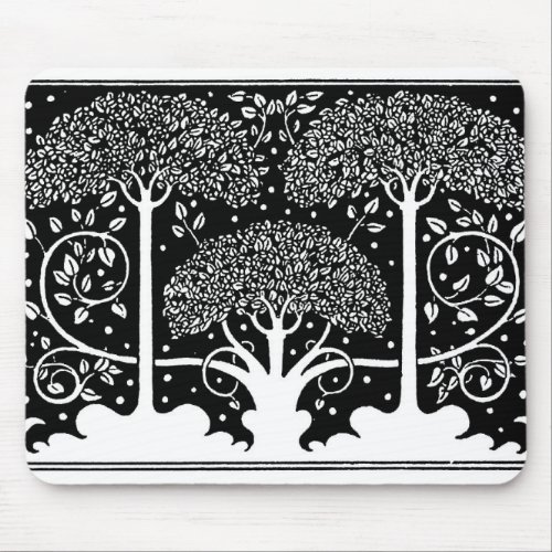 Art Nouveau Tree Beardsley Pattern Mouse Pad