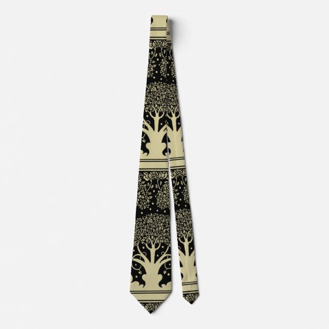 Art Nouveau Tree Beardsley Pattern Neck Tie (Front)