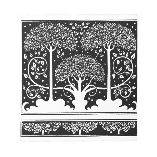 Art Nouveau Tree Beardsley Pattern Notepad