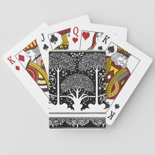 Art Nouveau Tree Beardsley Pattern Poker Cards