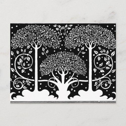 Art Nouveau Tree Beardsley Pattern Postcard