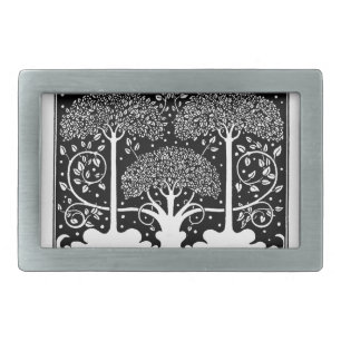 Art Nouveau Tree Beardsley Pattern Rectangular Belt Buckle