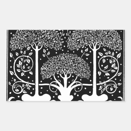 Art Nouveau Tree Beardsley Pattern Rectangular Sticker