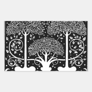 Art Nouveau Tree Beardsley Pattern Rectangular Sticker