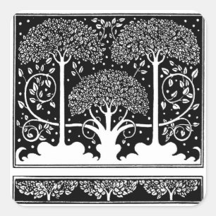 Art Nouveau Tree Beardsley Pattern Square Sticker