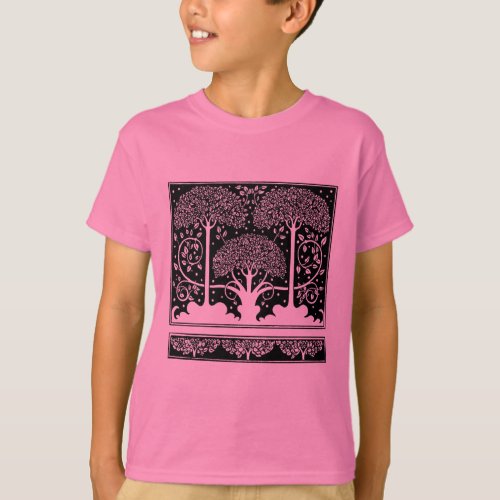 Art Nouveau Tree Beardsley Pattern T_Shirt