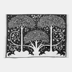 Art Nouveau Tree Beardsley Pattern Towel