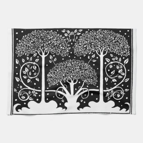 Art Nouveau Tree Beardsley Pattern Towel