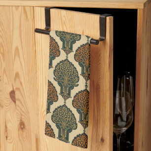 Art nouveau Tree Of Life Forest Vintage pattern Kitchen Towel