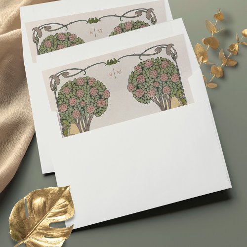 Art Nouveau Tree Wedding Envelope Liners