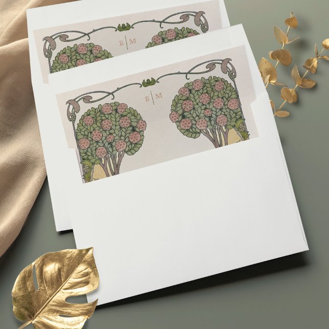 Art Nouveau Tree Wedding Envelope Liners (Creator Uploaded)