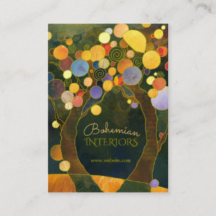 Art Nouveau Trees Interior Design Business Card