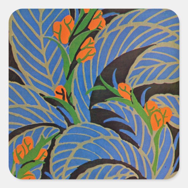 Art Nouveau Tropical Night - Sticker (Front)