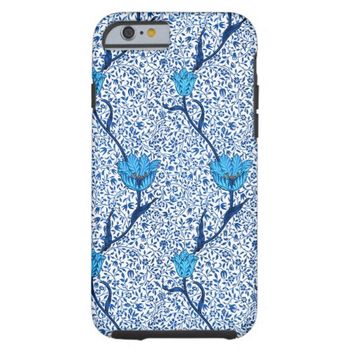 Art Nouveau Tulip Damask Cobalt Blue Tough iPhone 6 Case