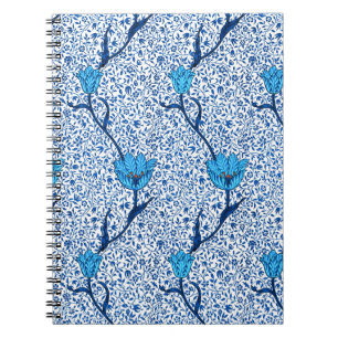 Art Nouveau Tulip Damask, Cobalt Blue Notebook