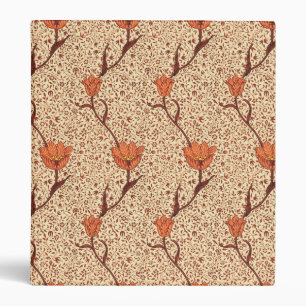 Art Nouveau Tulip Damask, Coral and Beige 3 Ring Binder