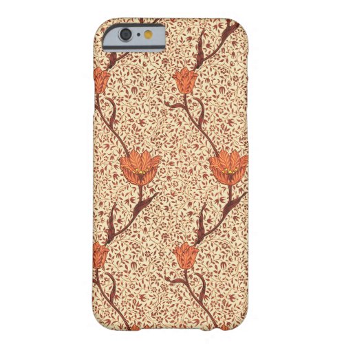 Art Nouveau Tulip Damask Coral and Beige Barely There iPhone 6 Case