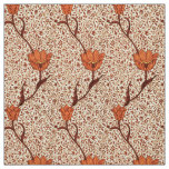 Art Nouveau Tulip Damask, Coral and Beige Fabric
