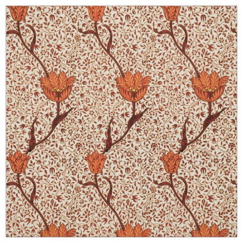 Art Nouveau Tulip Damask Coral and Beige Fabric