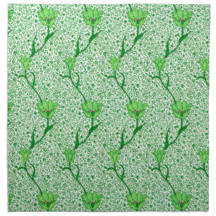 Art Nouveau Tulip Damask, Emerald Green Napkin