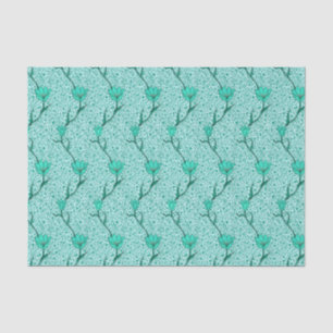 Art Nouveau Tulip Damask, Turquoise Tissue Paper