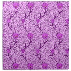 Art Nouveau Tulip Damask, Violet and Orchid Napkin