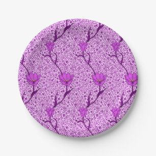 Art Nouveau Tulip Damask, Violet and Orchid Paper Plates