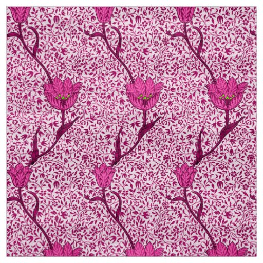 Art Nouveau Tulip Damask, Wine & Fuchsia Pink Fabric