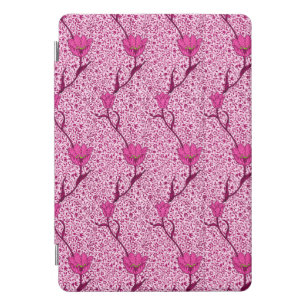 Art Nouveau Tulip Damask, Wine & Fuchsia Pink iPad Pro Cover