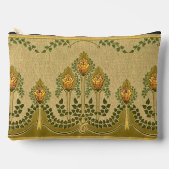 Art Nouveau Tulip Flower Pyramid Shape Makeup Accessory Pouch by wheresmymojo at Zazzle