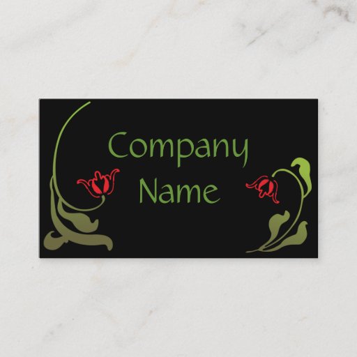Customizable Art Nouveau Tulips Business Cards