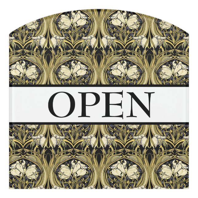 Art Nouveau Tulips Customizable Door Sign (Contour Front)