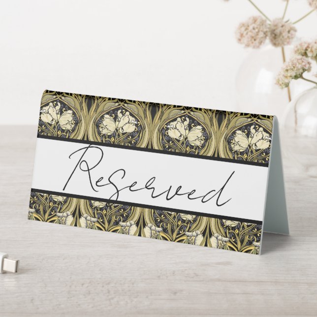 Art Nouveau Tulips Customizable Table Tent (In SItu (Table))