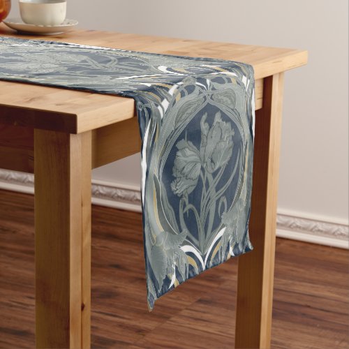 Art Nouveau Tulips Table Runner in Navy