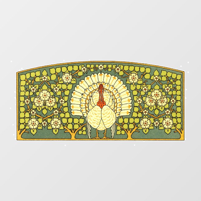 Art nouveau turkey window cling (Sheet)